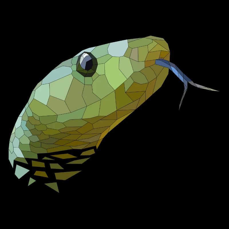 Snake Geometric Low Poly