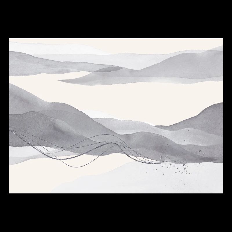 Warm Grey Abstract Landscape