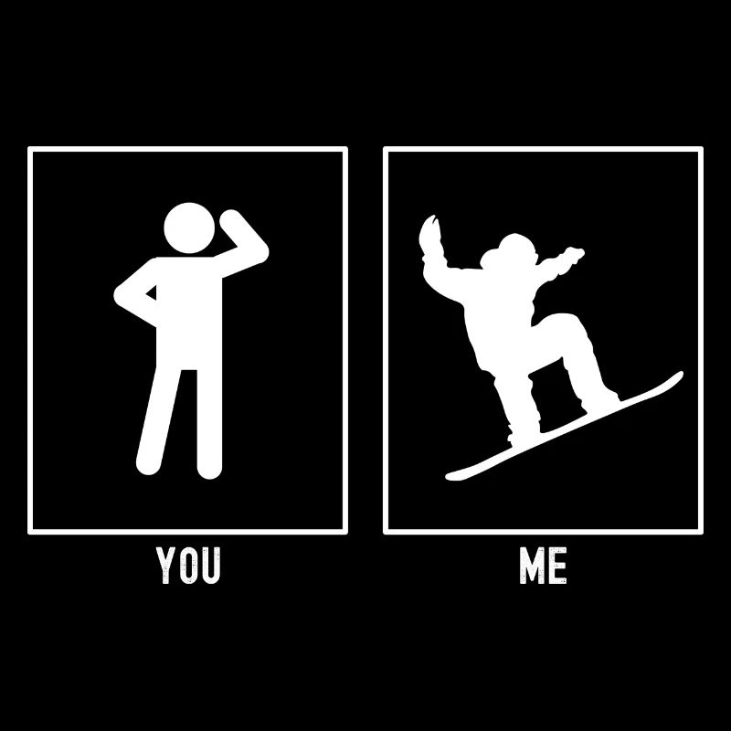 Vous - Moi - Snowboard en montée vectorielle