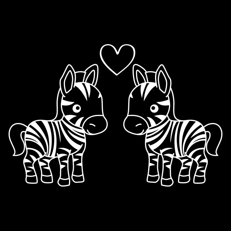 Zebra Comic Paar Liebe
