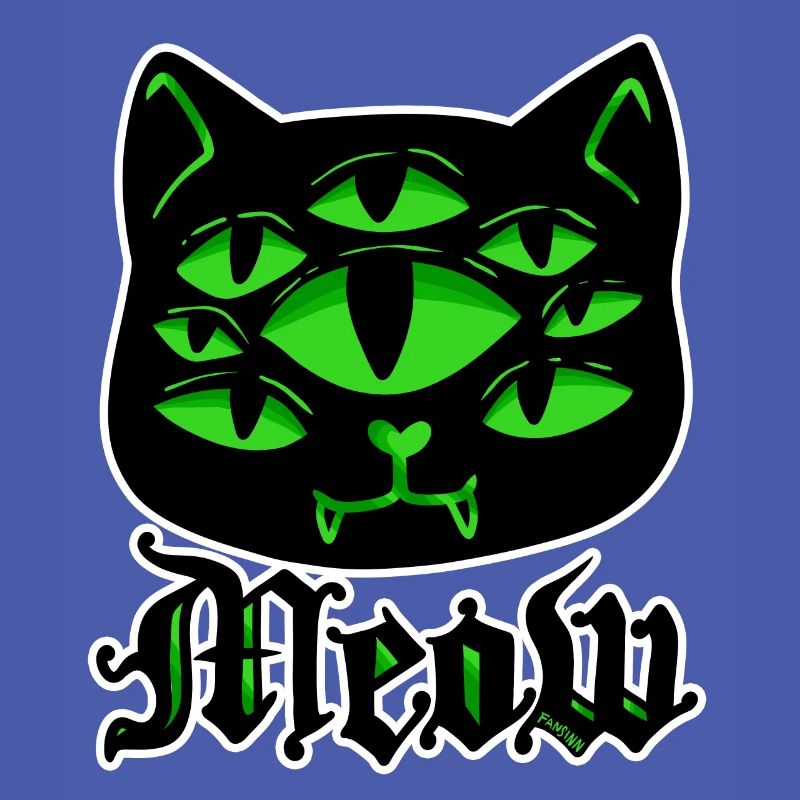 Cat Gothic Goth Halloween Spooky Meow Gift