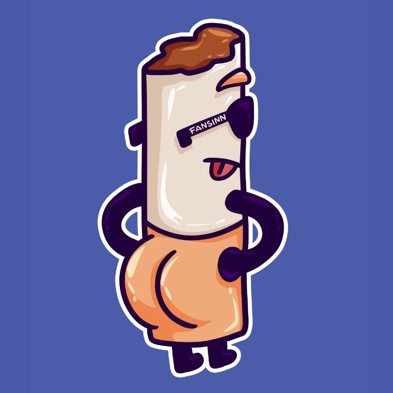 Zigarette Rauchen Kippe Feuer Sucht Comic Geschenk