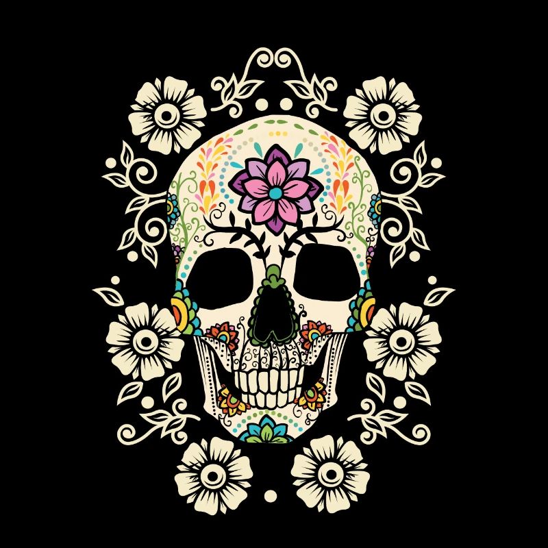 Fleurs - crâne