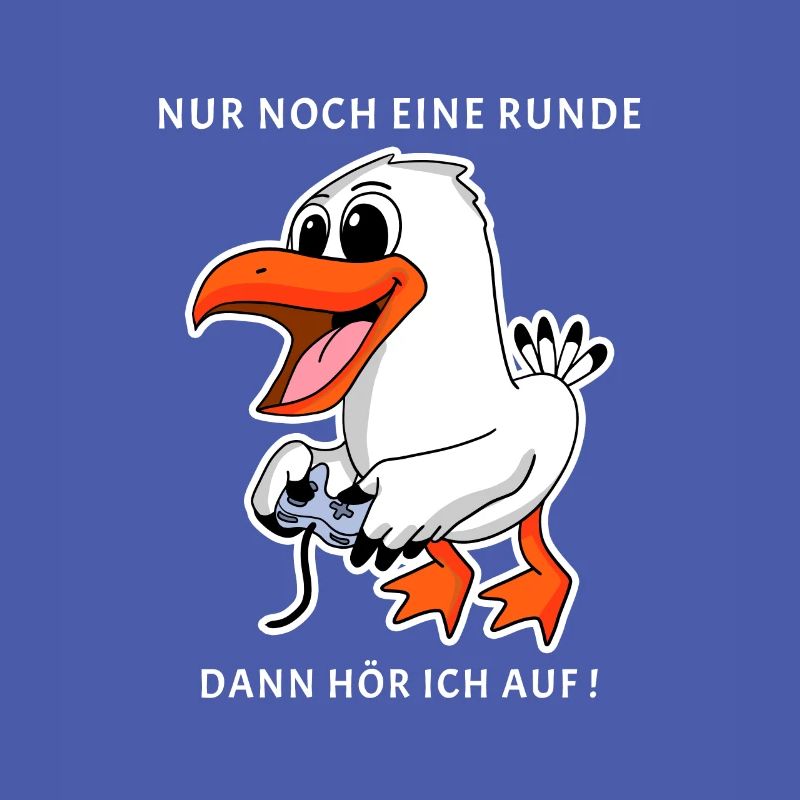 Gamer Geschenk Spruch Noch eine Runde Möwe Nordsee