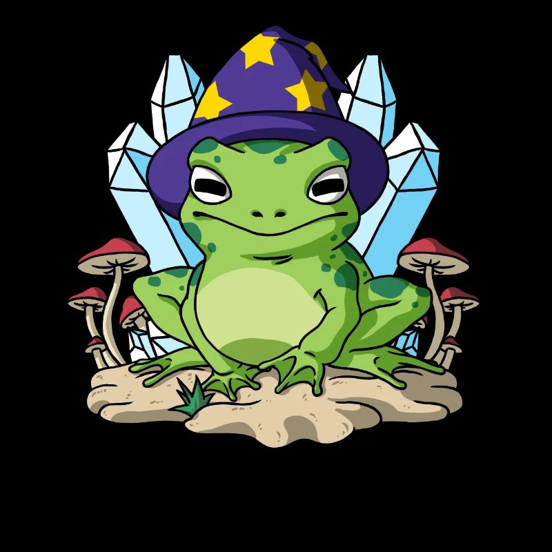 Cottagecore Aesthetic Frog Wizard Hat Mushroom