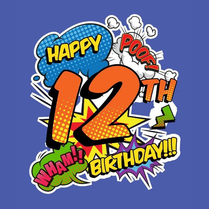 12. Geburtstag Junge Comic-Stil Superhelden