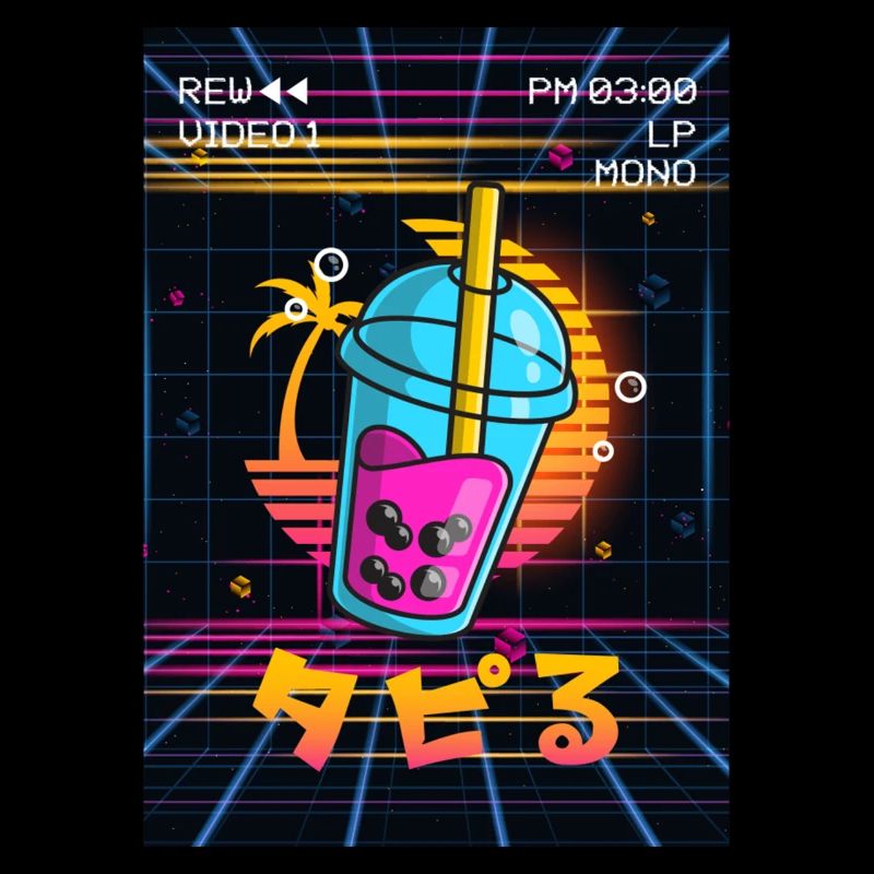 Boba Tea Bubble Tea Vaporwave Aesthetics VCR Geschen