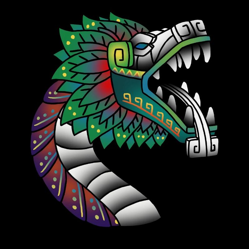 Quetzalcoatl Ancient Aztec feathered snake