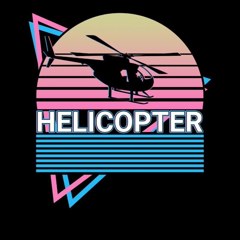 Hubschrauber Pilot Luftfahrt Retro Geschenk