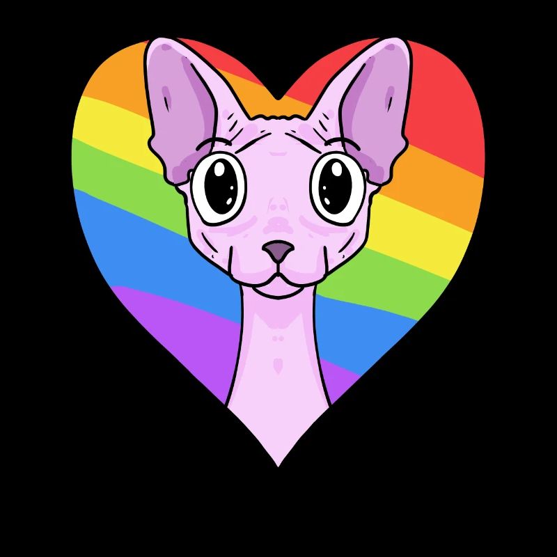 LGBT Cat Sphynx Rainbow
