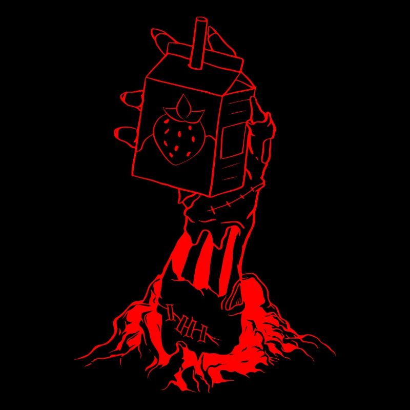 Zombiecore Ästhetische Erdbeermilch Skelett Hand