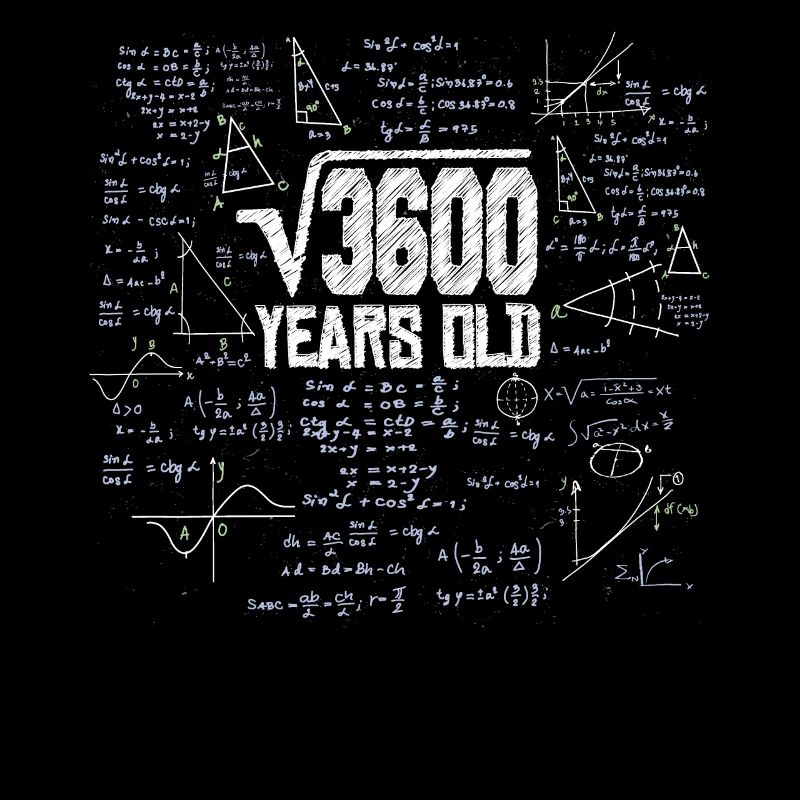 Square root of 3600 math nerd 60th birthday