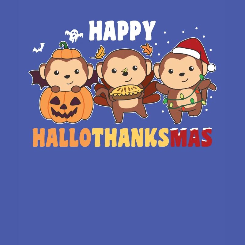 Joyeux Singes de Noël de Hallothanksma