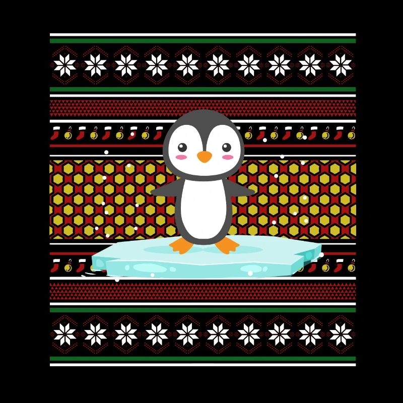 Pull de Noël moche Tshirt Pingouin de Noël