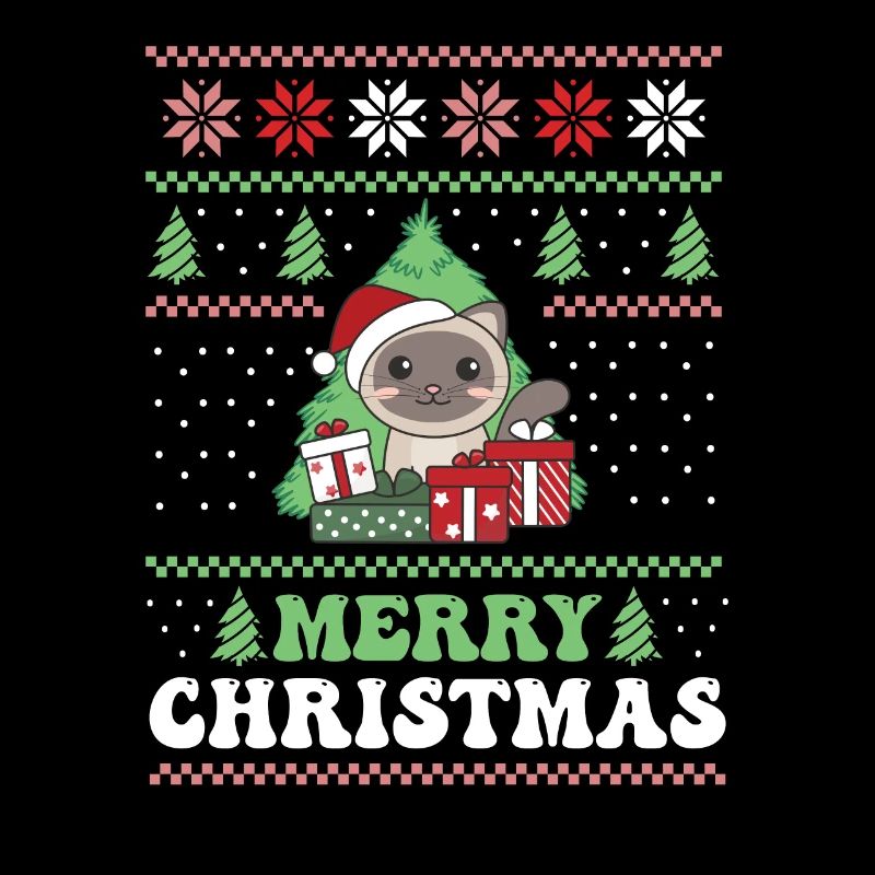 Joyeux Noël rétro moche chat de Noël