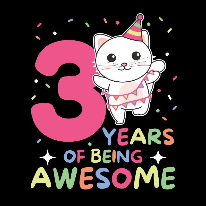 3rd birthday cat Children three years old