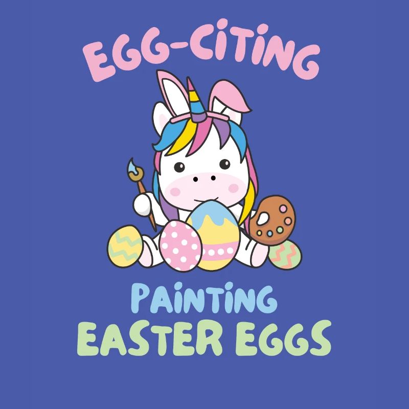sweet unicorns for Easter with Easter eggs unicorn