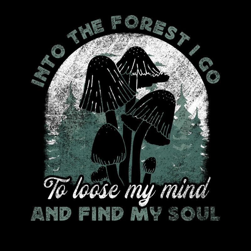 Dans la forêt, je vais chercher des champignons à la chasse aux champignons