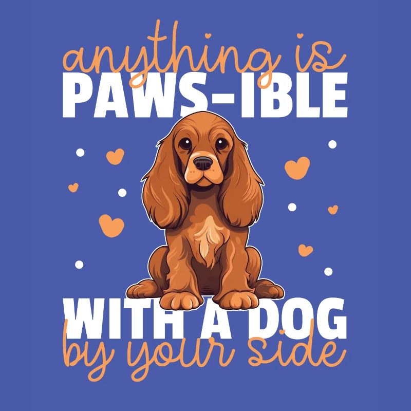 Chiens jeu de mots mignon cocker épagneul