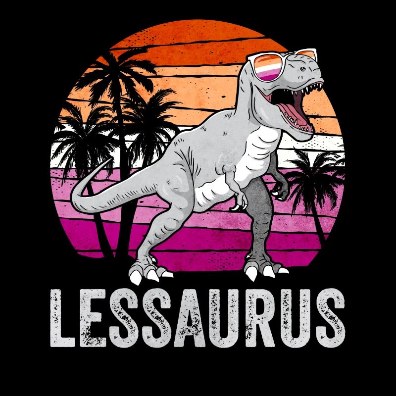 Lesbian Pride Flag Dinosaur Trex LGBTQ