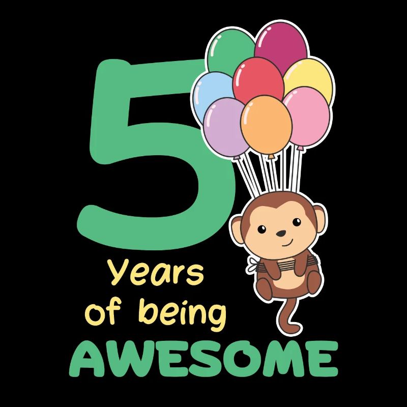 Monkey for 5th birthday children five years old