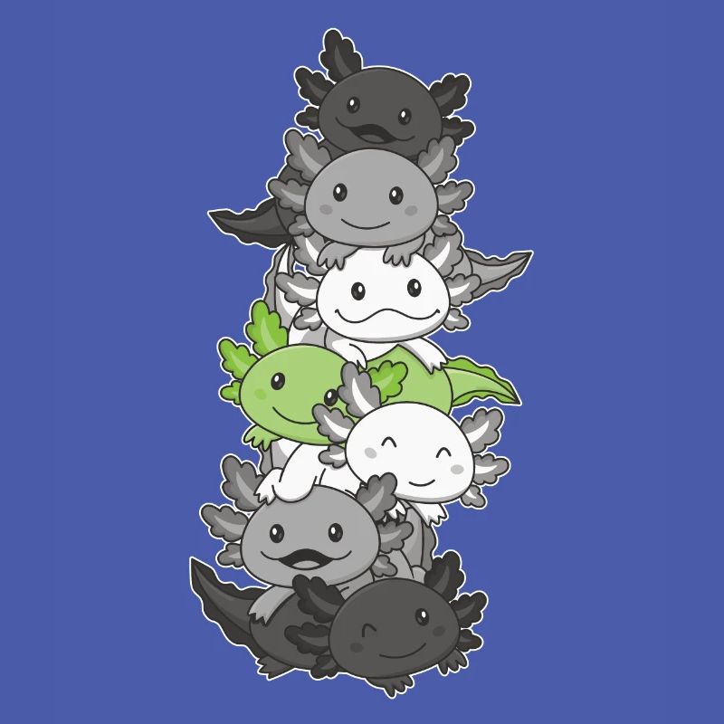 Drapeau Agenre Fierté LGBTQ Mignon Axolotl Stack