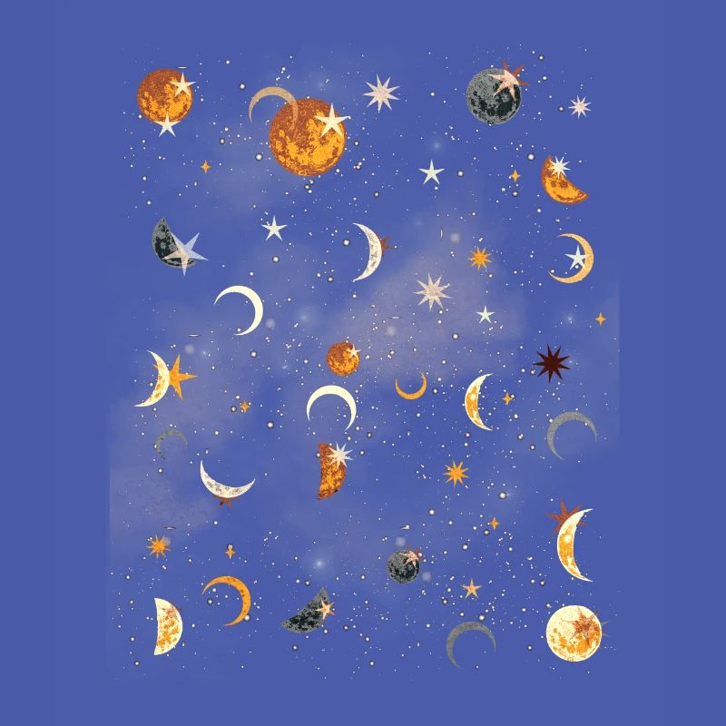 Esthétique céleste Moon Star Pattern