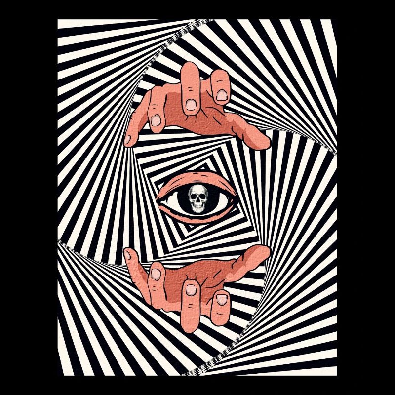 Weirdcore Aesthetic Optical Illusion Skull