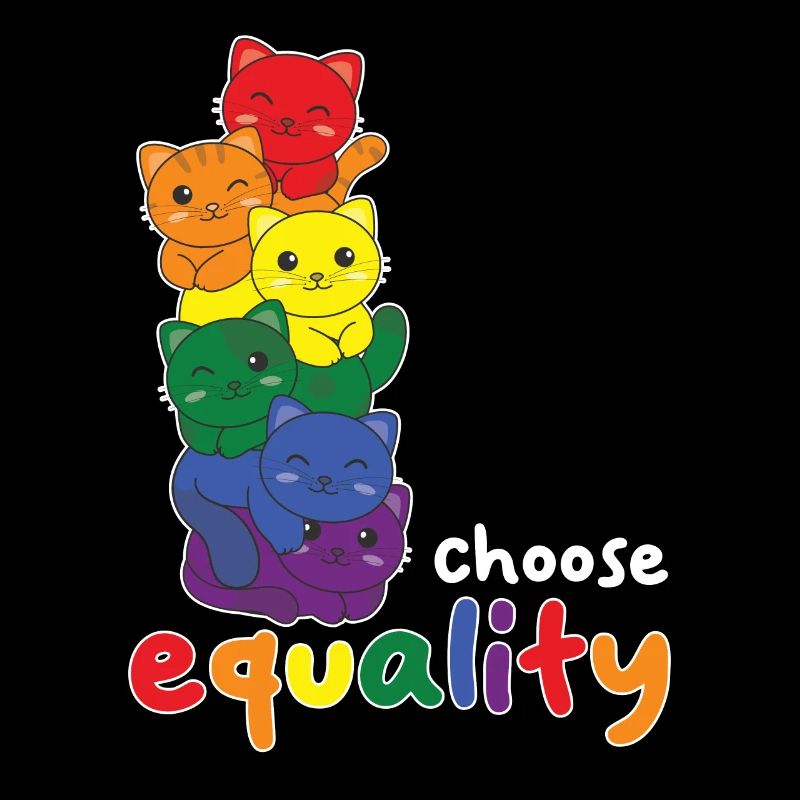 Regenbogen Flag Pride LGBTQ süßer Katze Stapel