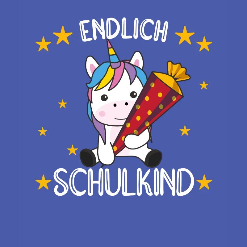 endlich Schulkind Einschulung Schule Einhorn