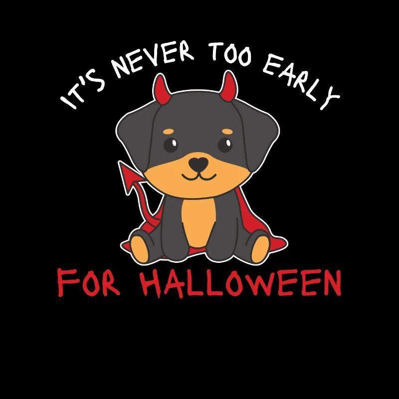 Rottweiler it's never too early for Halloween devils