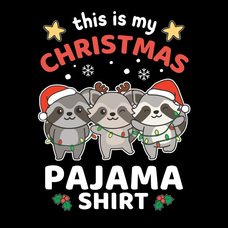 Waschbär Weihnachts Schlafanzug