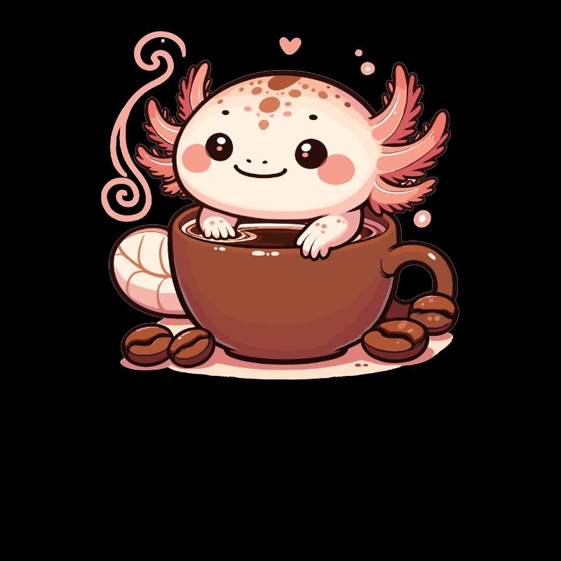 Kaffeebohnen mit Kaffee Axolotl