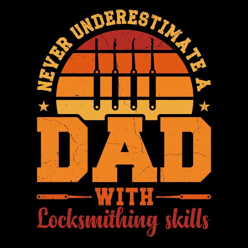 Husband Dad Hero Retro Locksmith