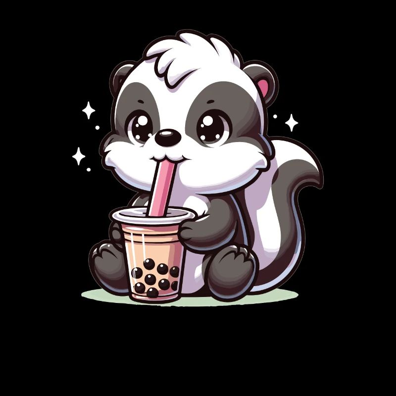 Kawaii Skunks Bubble Tea Boba Skunk