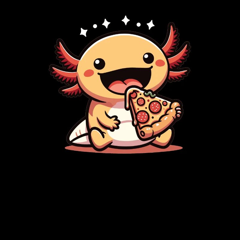 Snaxolotl oder Pizzalotl Axolotl liebt Pizza