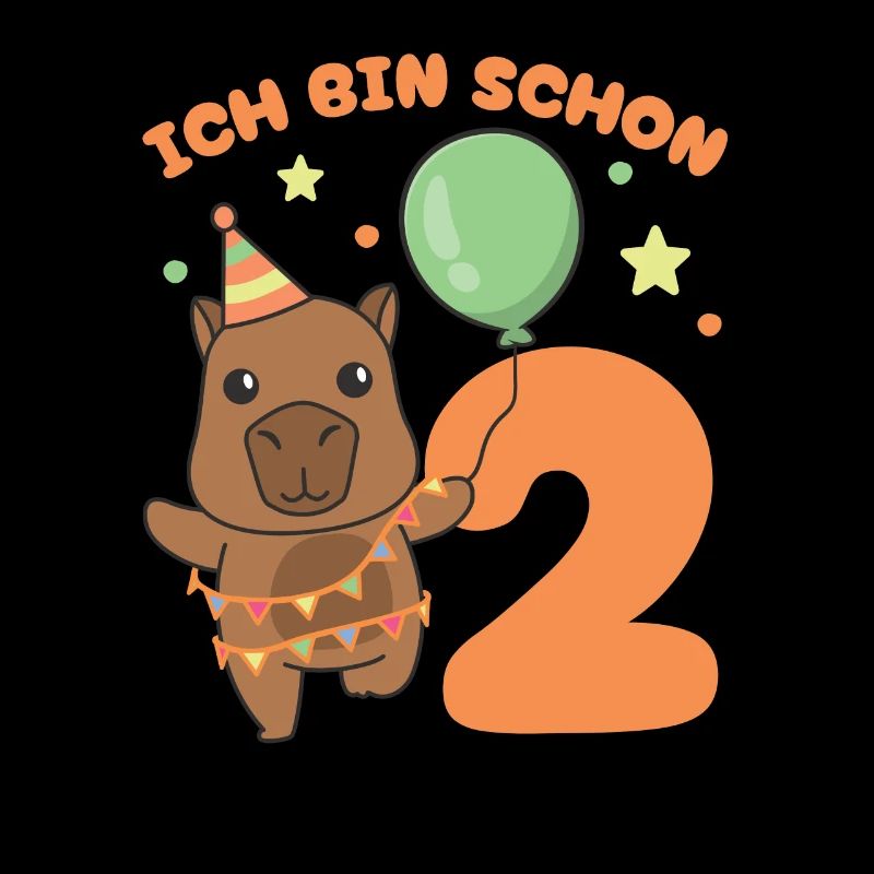 Ich bin schon 2 Capybaras Geburtstags Kinder