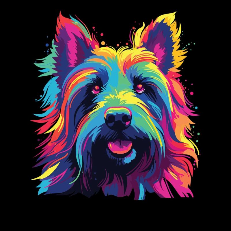 Aquarelle colorée Skye Terrier