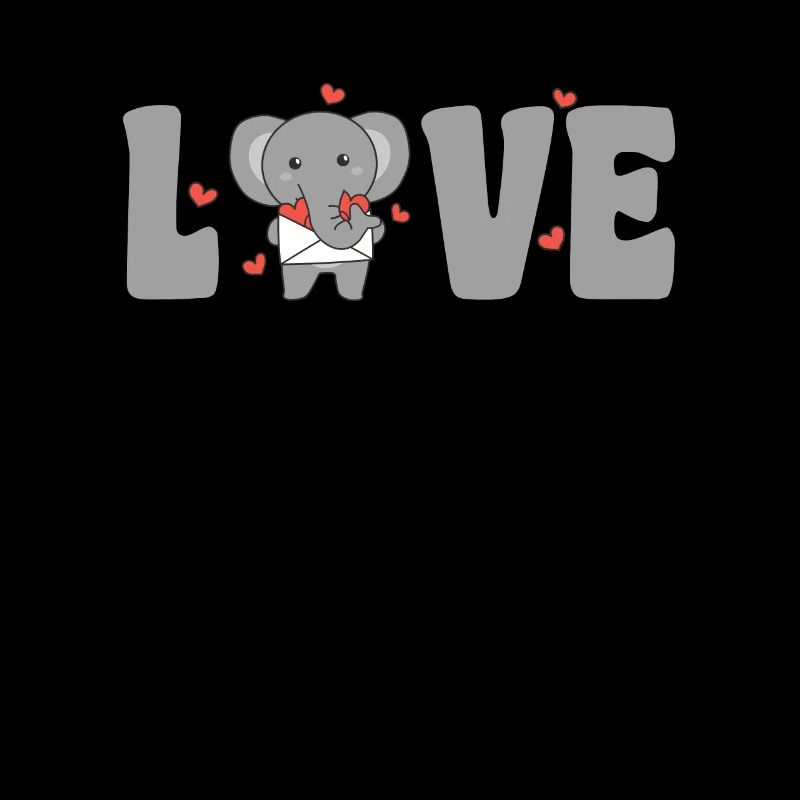 Éléphant pour la Saint-Valentin Animaux mignons avec des cœurs