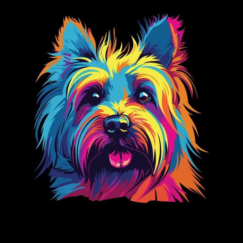 Aquarelle colorée Skye Terrier
