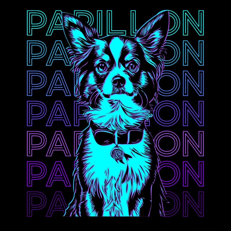 Papillon Chien Rétro
