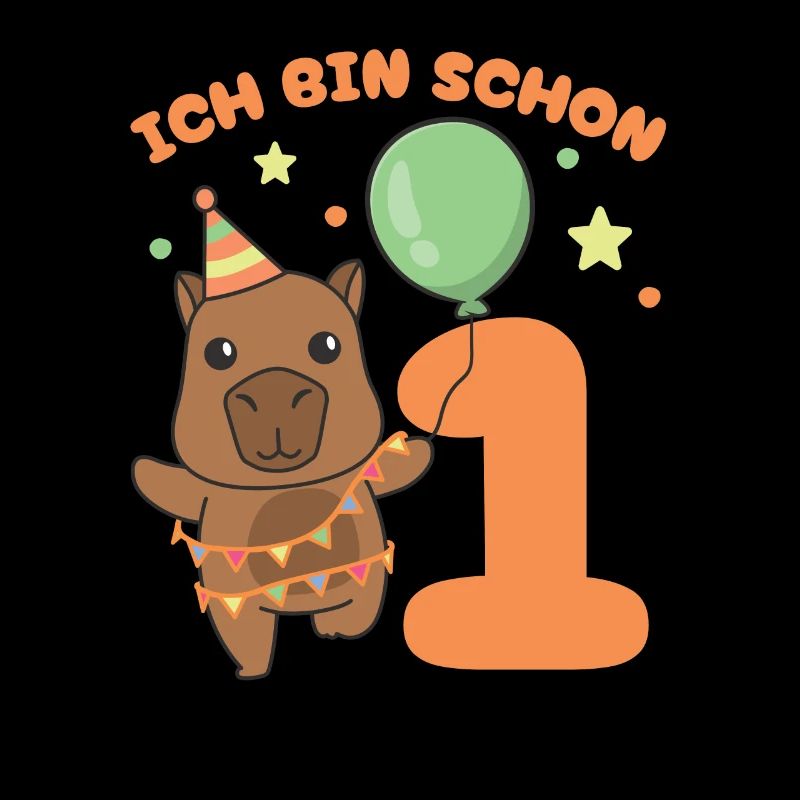 Ich bin schon 1 Capybaras Geburtstags Kinder