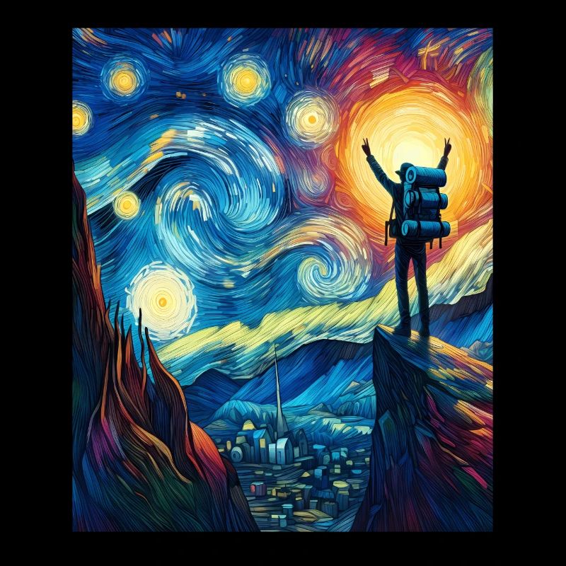 Backpacker Backpacking Camping Wandern Sternennach