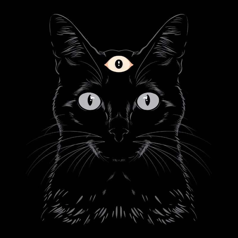 Weirdcore Aesthetics Black Cat Third Eye Hex