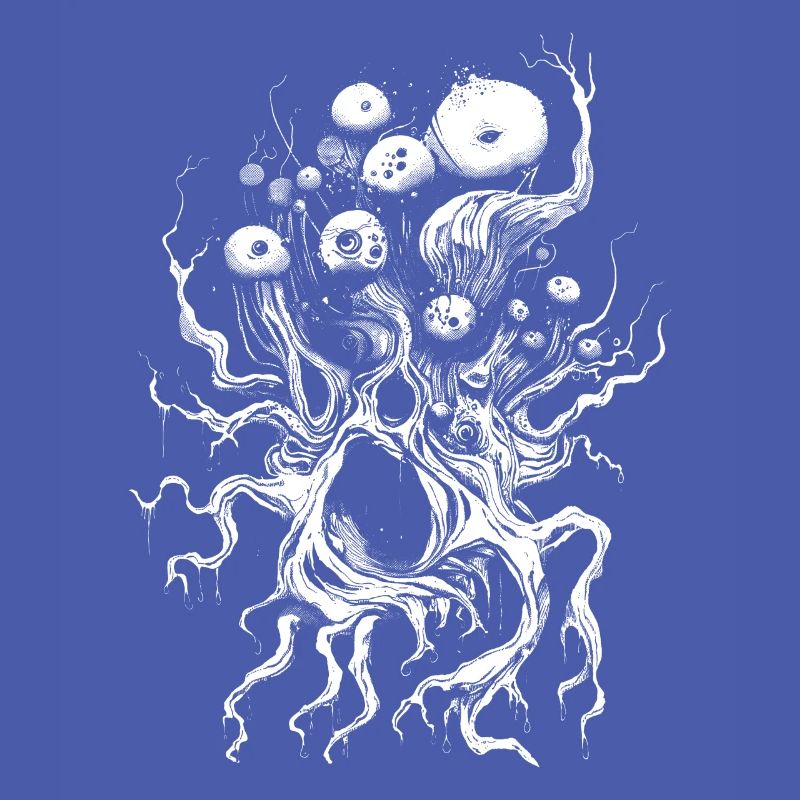 Weirdcore Aesthetics White Branches Eyes Dreamcore Green