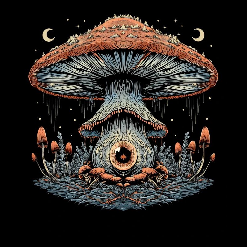 Cottagecore Weirdcore Esthétique Champignon Globe oculaire Mon
