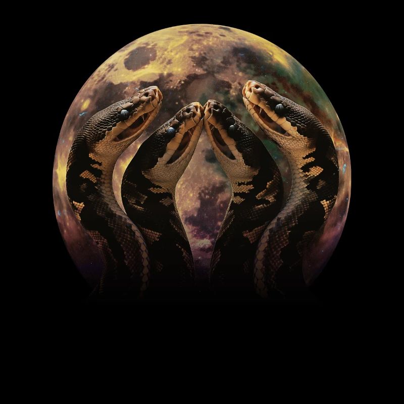 Ball Python Snake Howling Moon