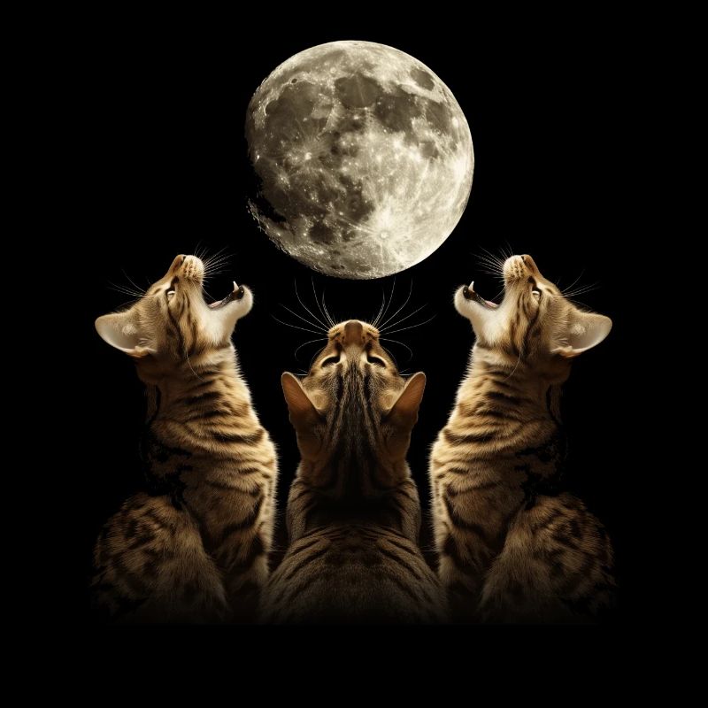 Bengal Cat Howling Moon