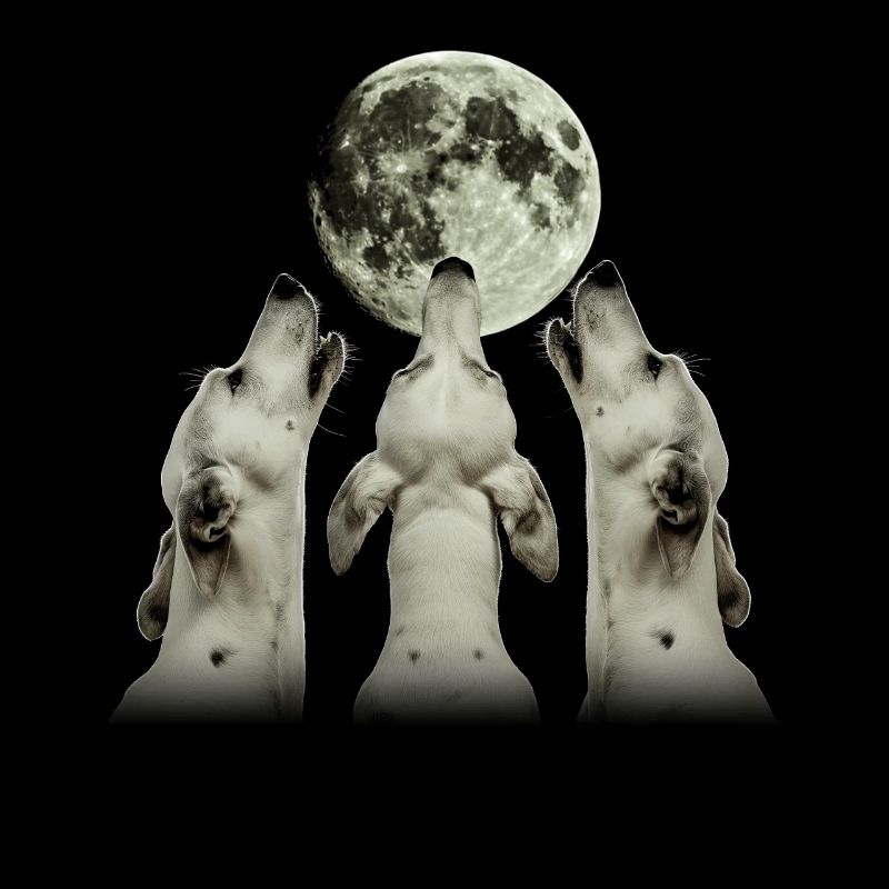 Great Dane Dog Howling Moon