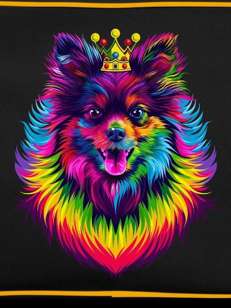 Keeshond Dog Crown Popart